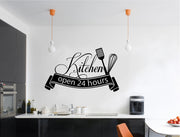 Kitchen Open 24 Hrs Wall Sticker – Cafe or Kitchen Decor