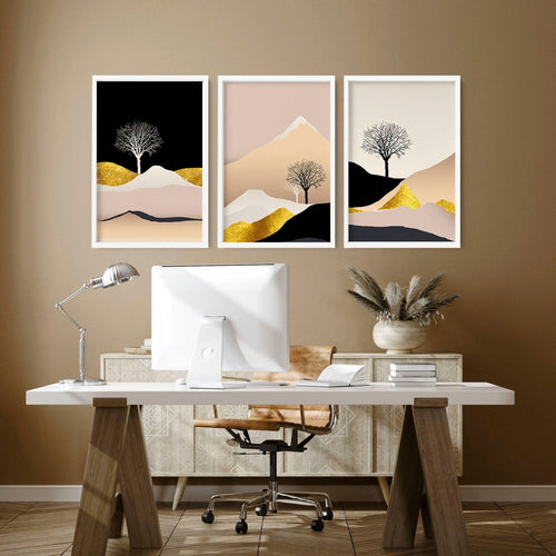 Wall art Scandinavian for office | set of 3 framed wall art