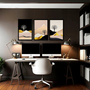 Wall art Scandinavian for office | set of 3 framed wall art