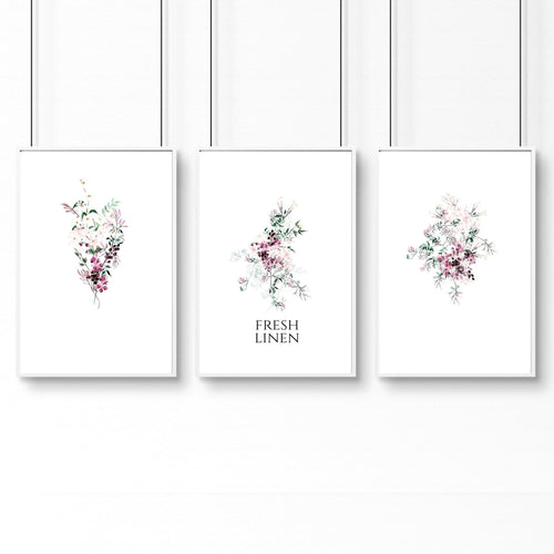 Decorative Laundry Room Accessories | Set of 3 wall art prints