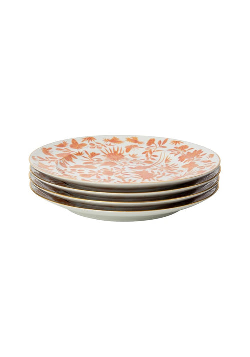 Sacred Bird and Butterfly Mottahedeh Archival Revival Dessert Plates  - Set of 4