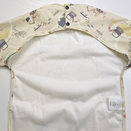 Long Sleeved Baby Bib - Digger Land Print