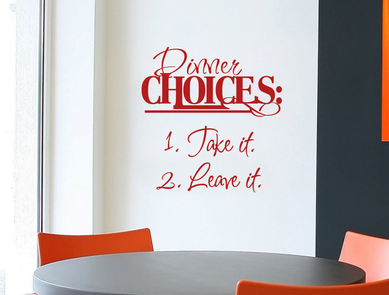 Dinner Choices Wall Sticker