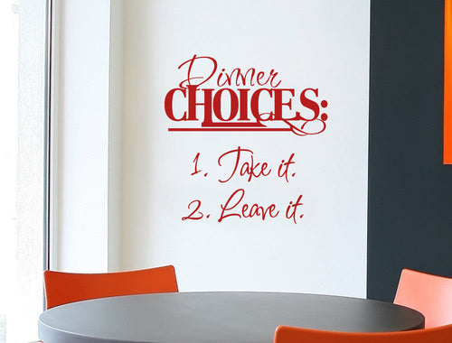 Dinner Choices Wall Sticker