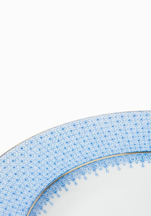 Cornflower Blue Lace Dinner Plates - Set of 4