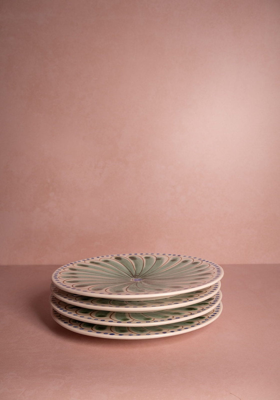 Peacock Dinner Plate, Green Set of 4