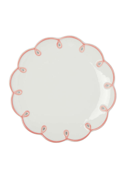 Pretty In Pink Scalloped Lunch Plate - Set of 4