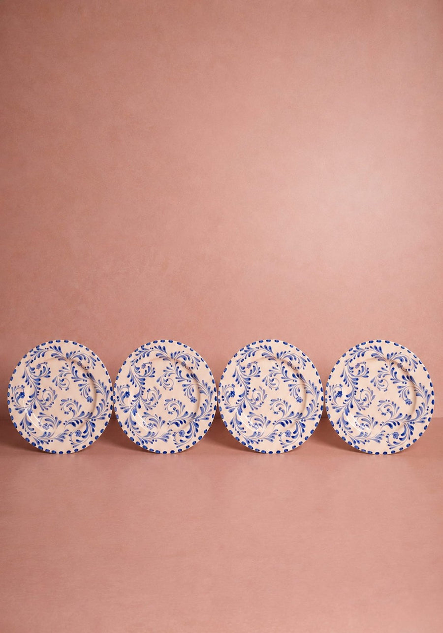 Sophia Dinner Plate, Blue Set of 4