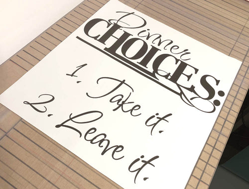 Dinner Choices Wall Sticker