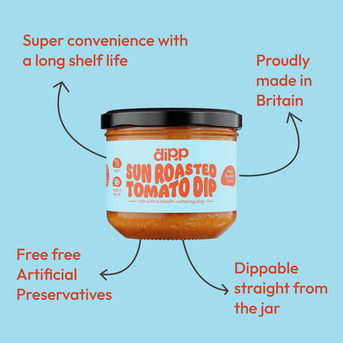 Dipp Sun Roasted Tomato Dip 350g – Rich Tomato Dip with No Artificial Preservatives
