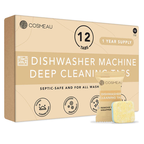 Dishwasher Deep Cleaning Tablets – 12 Pack for Fresh & Efficient Machines