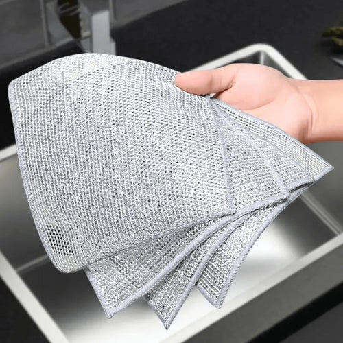 Double-Sided Multifunctional Wire Dishcloths – Non-Scratch, Heavy-Duty Cloths | 10 Pack