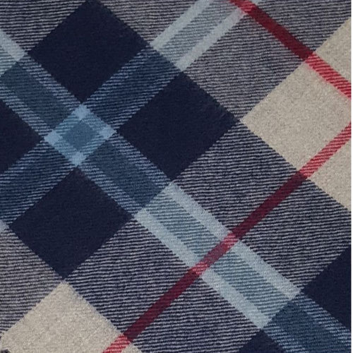 Douglas Navy Recycled Wool Blanket in Classic Tartan Check
