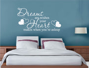 Dreams Are Wishes Wall Sticker Quote – Inspirational Bedroom Decor