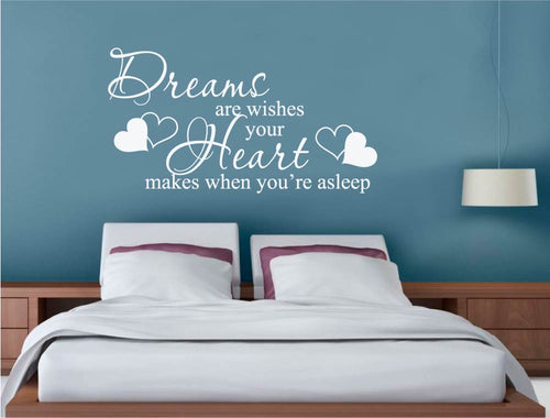 Dreams Are Wishes Wall Sticker Quote – Inspirational Bedroom Decor