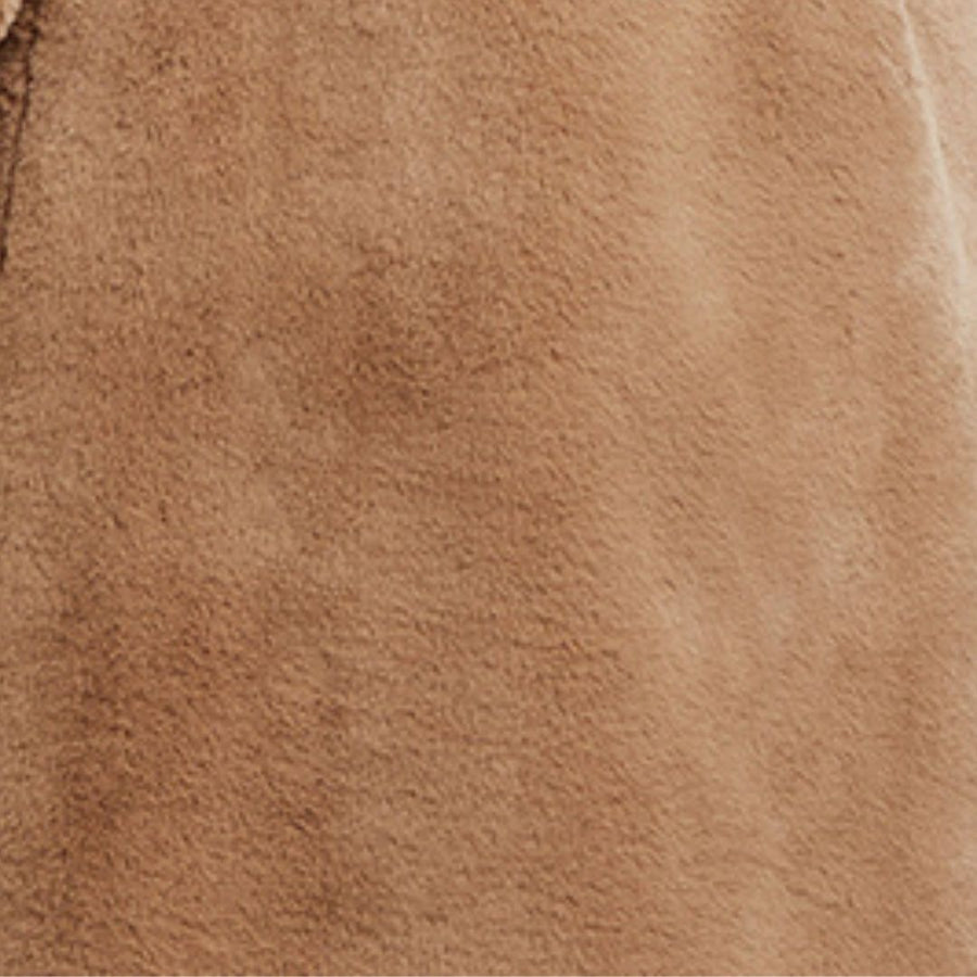 Arinette Faux Fur Tie Waist Coat - Camel