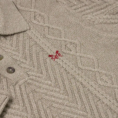 Crew Clothing Company Cable Knit Button Neck Jumper