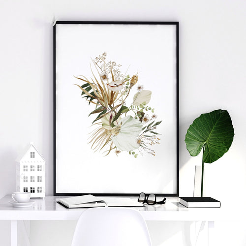 Framed print for bathroom | set of 3 Earth toned Botanical wall prints