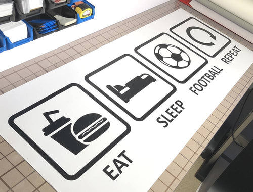 Eat Sleep Football Repeat Wall Sticker – Bedroom Football Wall Art Decor
