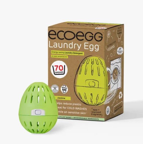 ECOEGG Laundry Egg Washing Detergent Jasmin - Plastic Free Eco Washing Egg, 50 Washes