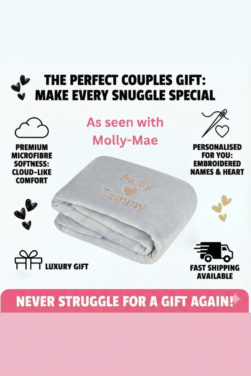 Couples Personalised Microfibre Soft Sofa Blanket