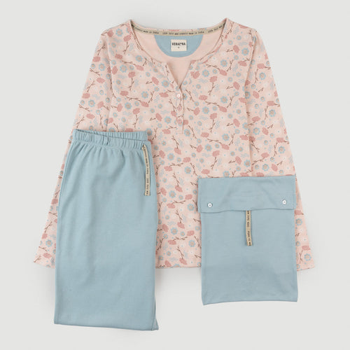 Fairtrade Organic Long Sleeve Pyjama Set with Bag (Patterned)