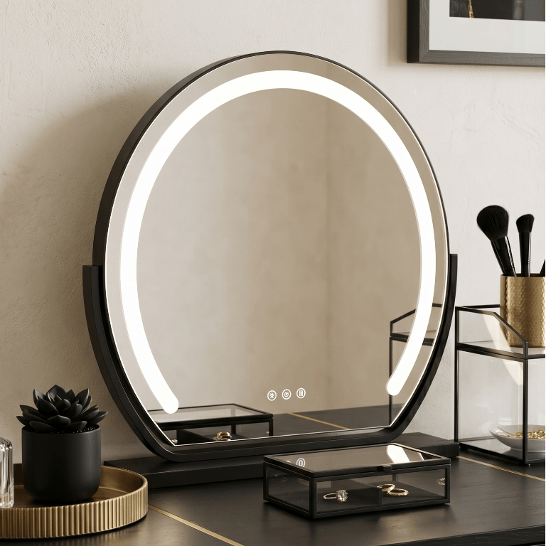 Elara LED Vanity Mirror Black
