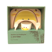 Zebra Bamboo Kids Dinner Set – 5 Piece Eco-Friendly Tableware