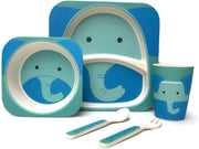 Zebra Bamboo Kids Dinner Set – 5 Piece Eco-Friendly Tableware