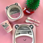 Elephant Bamboo Kids Dinner Set – 5 Piece Eco-Friendly Tableware