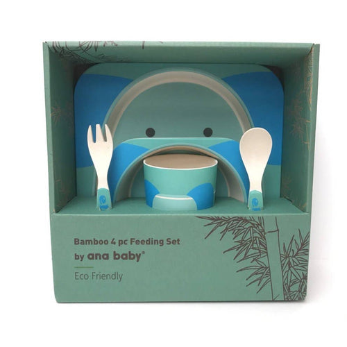 Zebra Bamboo Kids Dinner Set – 5 Piece Eco-Friendly Tableware