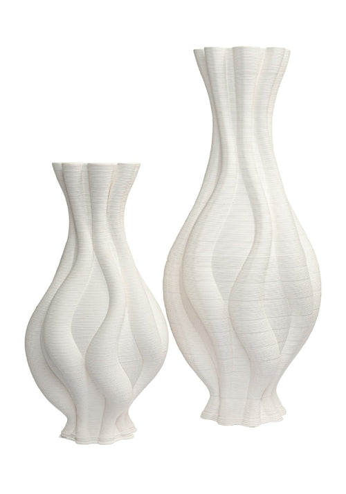 Emilie White Twisted Ceramic Vase