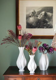Emilie White Twisted Ceramic Vase