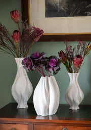 Emilie White Twisted Ceramic Vase