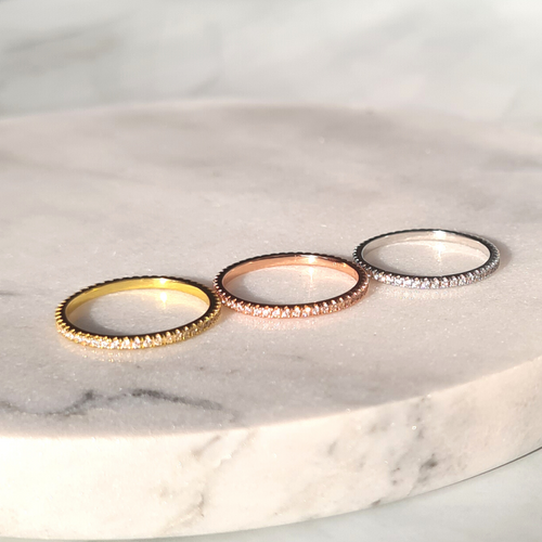 Thin Full Eternity Ring (1.2 mm) in Gold