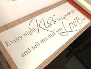 Every Night Kiss Me Goodnight Wall Sticker – Romantic Bedroom Quote