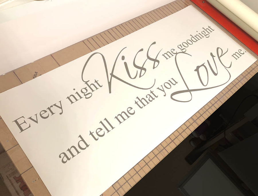 Every Night Kiss Me Goodnight Wall Sticker – Romantic Bedroom Quote
