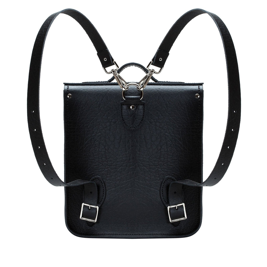 Handmade Leather City Backpack - Black Executive