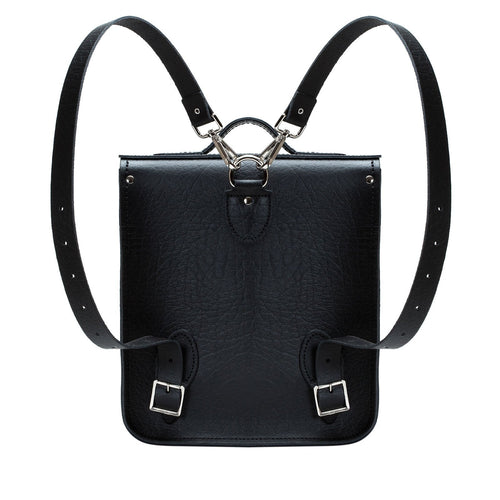 Handmade Leather City Backpack - Black Executive