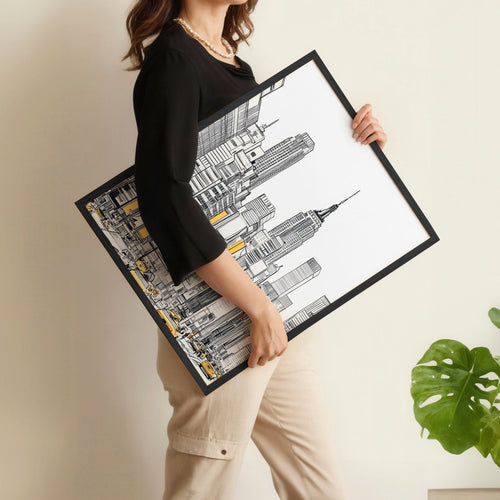 Extra Large Posters For Walls | Set of 2 Urban Skyscrapers Wall art Prints