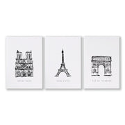 Extra Large Wall Arts | Set of 3 Paris Landmarks Wall art Prints