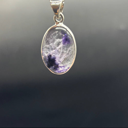 Genuine Blue John Fluorite Pendant set in sterling silver - 2 options