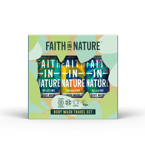 Faith In Nature Body Wash Travel Gift Set 3 x 100ml