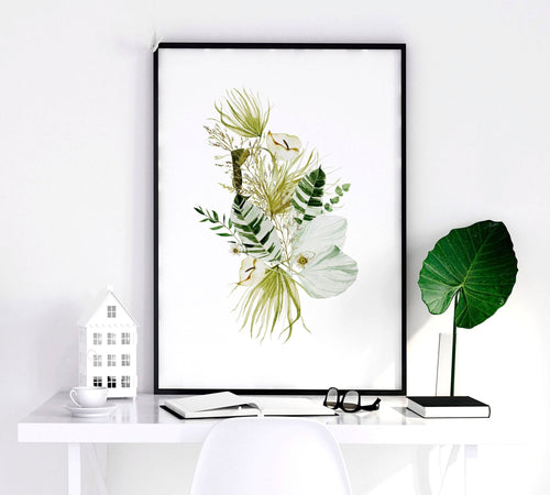 Framed Wall Art for Bedroom – Set of 3 Botanical Prints