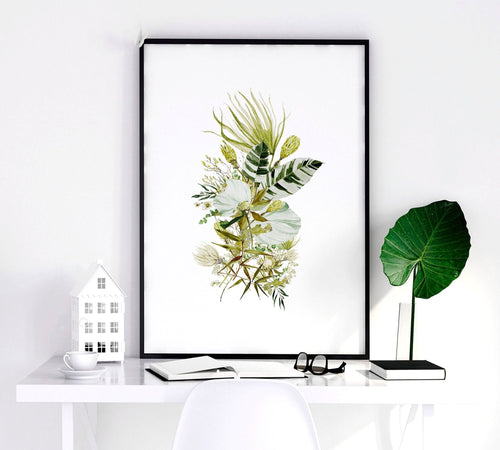 Framed Wall Art for Bedroom – Set of 3 Botanical Prints