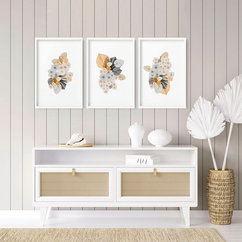 Botanical illustration wall decor | set of 3 wall art prints