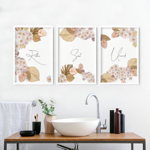 Bathroom wall decor art | Set of 3 wall art