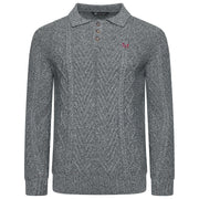 Crew Clothing Company Cable Knit Button Neck Jumper