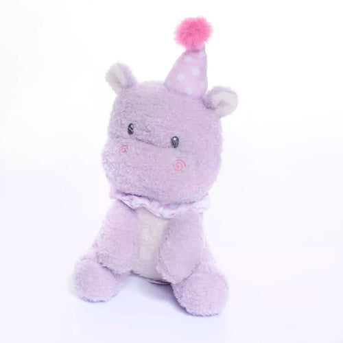 Soft Toy Party Hat Hippo 20cm