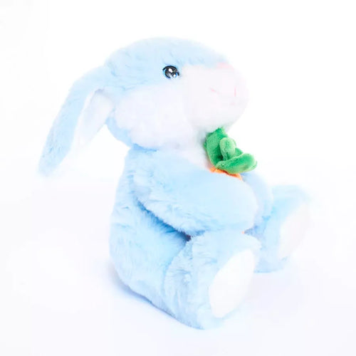 Soft Toy Bunny With Carrot Blue 20cm